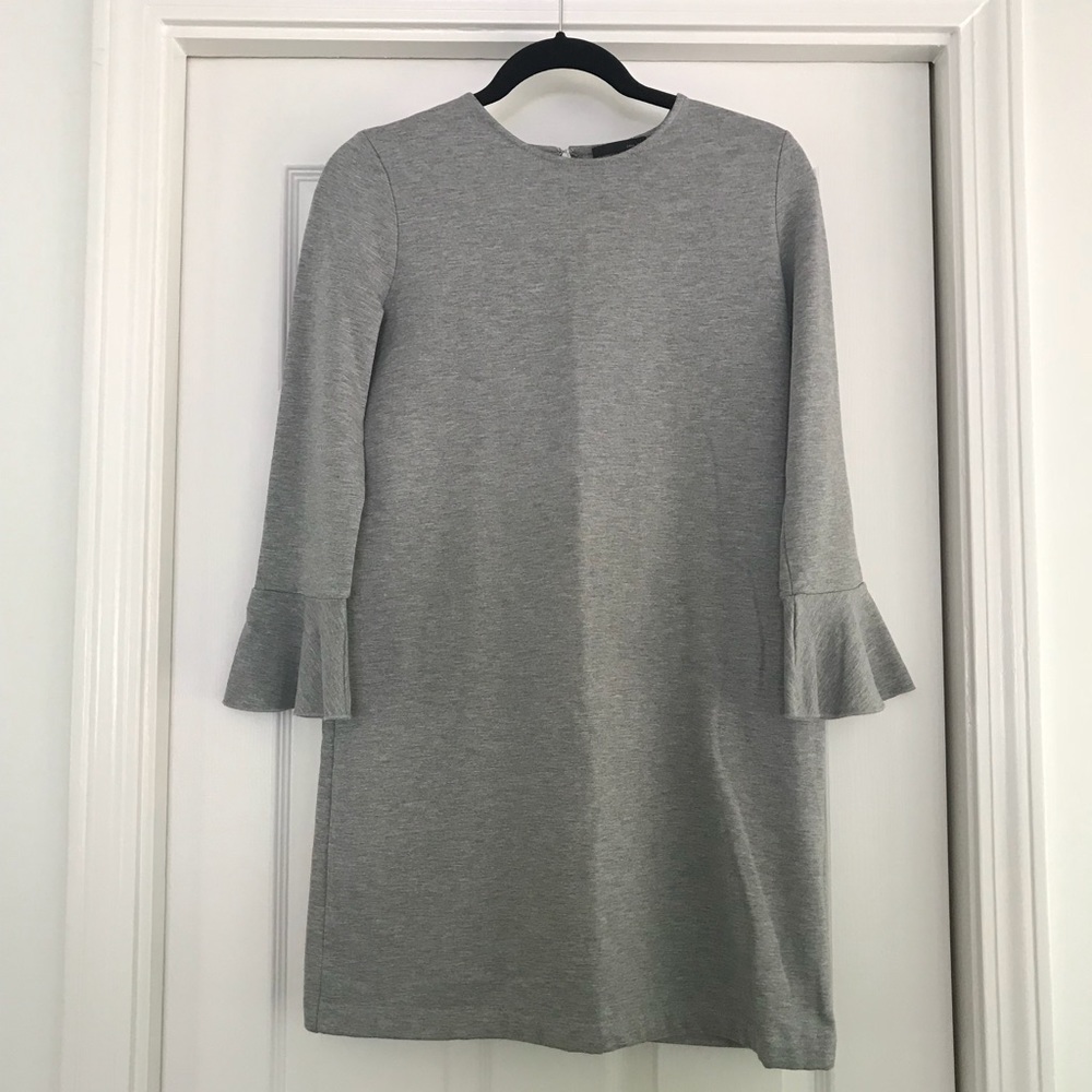 Grey sweater flare sleeve dress or tunic